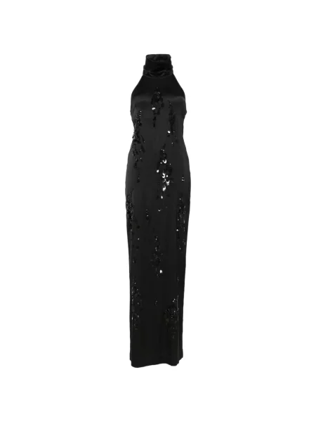 Rochie maxi Des Phemmes cu paiete cu spatele deschis negru
