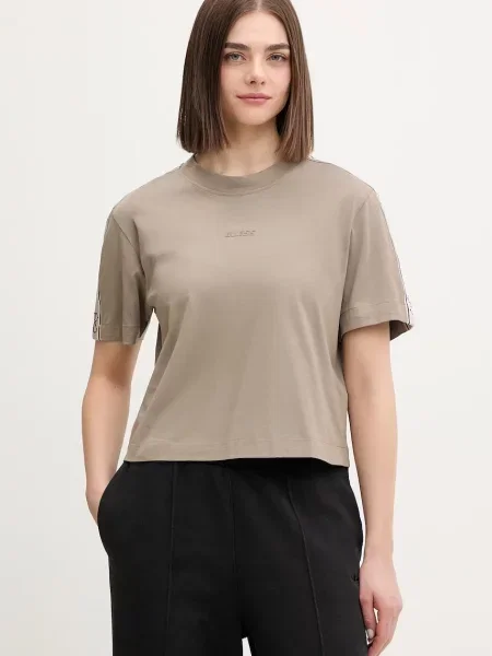 Guess T-Shirt Brązowy beżowa