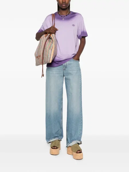 Tricou Gucci cu broderie violet