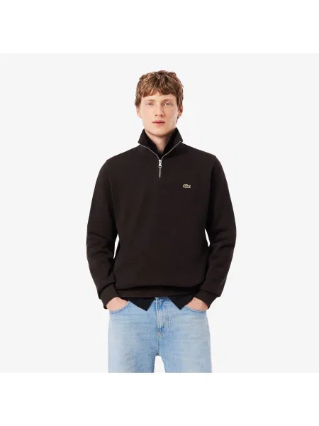 Классическая толстовка на молнии Lacoste коричневая