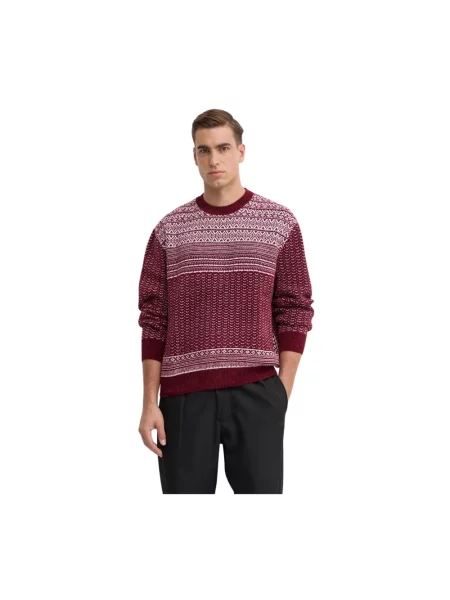 Armani Exchange sweter z domieszką wełny bordowy lekki brązowy