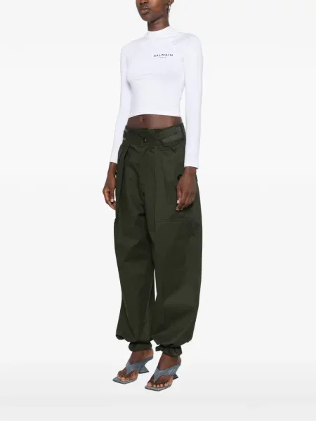 Decupat tricou Balmain cu imagine verde