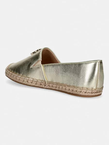 Tommy Hilfiger espadryle skórzane TH LOGO GOLD ESPADRILLE