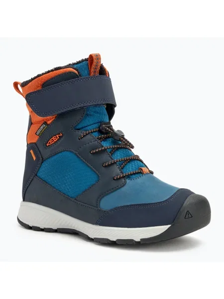 Младежки ботуши за сняг KEEN Skua Winter WP sky captain/gold flame синьо