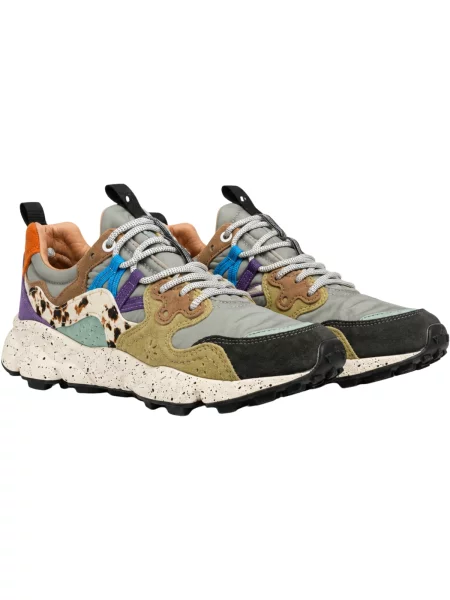 Pantofi Flower Mountain cu model floral gri