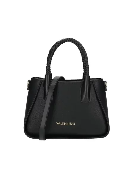 Lniana torebka Valentino By Mario Valentino czarna