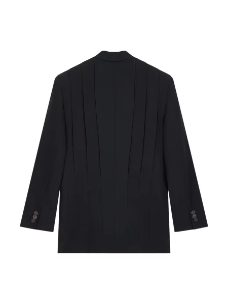 Marynarka Giorgio Armani z dekoltem w serek dwurzędowa czarna