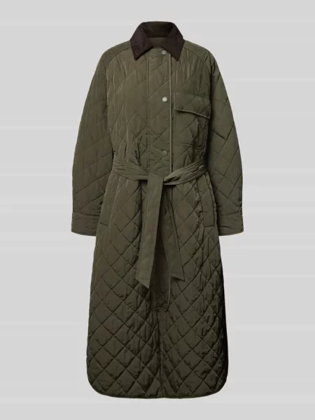 Płaszcz pikowany o kroju comfort fit z dodatkiem wielbłądziej sierści model ‘COCCOLE’ Weekend Max Mara khaki
