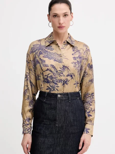 Sisley cămașă cu guler clasic relaxed bej