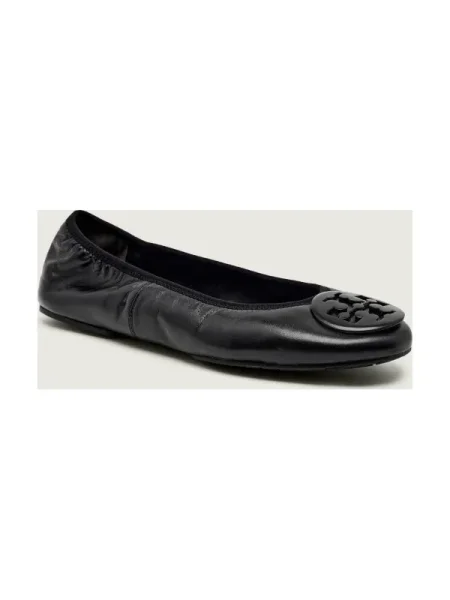 TORY BURCH Bőr balerina MINNIE TRAVEL fekete