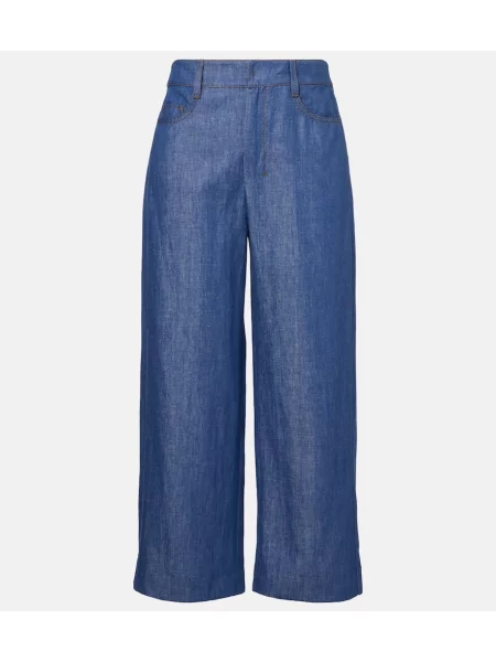 Ленени панталон 's Max Mara синьо