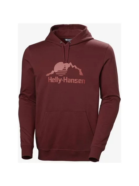 Bluza z kapturem Helly Hansen Nord Graphic burgundowy S czerwony