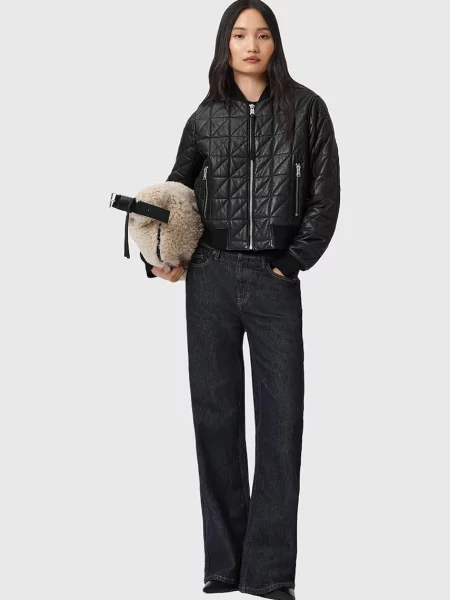 Кожаная куртка Allsaints черная
