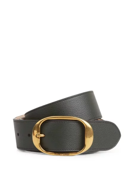 Cu centură curea Tom Ford din piele cu cataramă verde