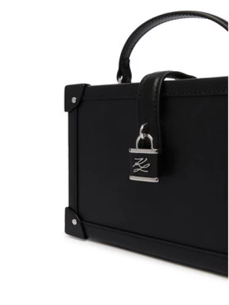 Karl Lagerfeld Ručna torbica Karl Lagerfeld Sac à main avec cadenas K/Autograph Noir/ Nickel' crna