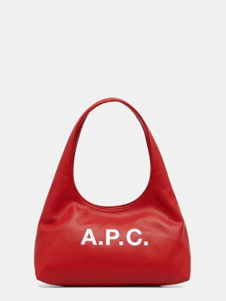 Torebka hobo A.p.c. skórzana czerwona
