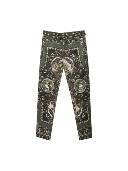Spodnie Dolce And Gabbana z nadrukiem zielone