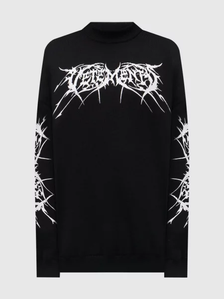 Свитер Vetements из шерсти мериноса с принтом черный