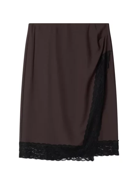 Fusta mini Stylein din dantelă plic maro