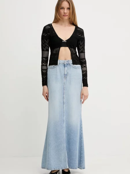 Spódnica jeansowa z wpuszczanymi model ‘THAISS’ Guess niebieska