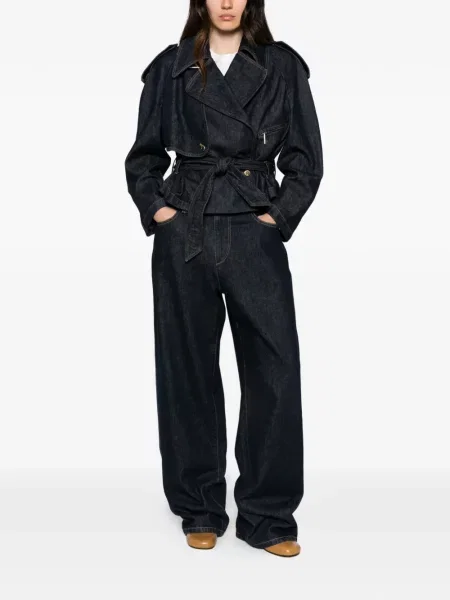 Cu centură geacă de blugi Emporio Armani albastru