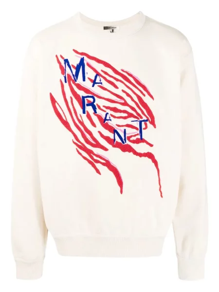 Суитчър Marant бродиран на райета бяло
