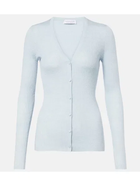 Cardigan Gabriela Hearst de mătase albastru
