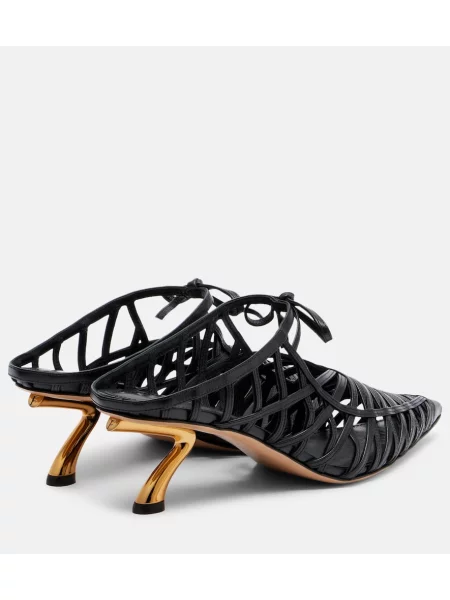 Papuci tip mules Ferragamo din piele negru