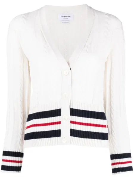 Cardigan Thom Browne cu dungi tricotate