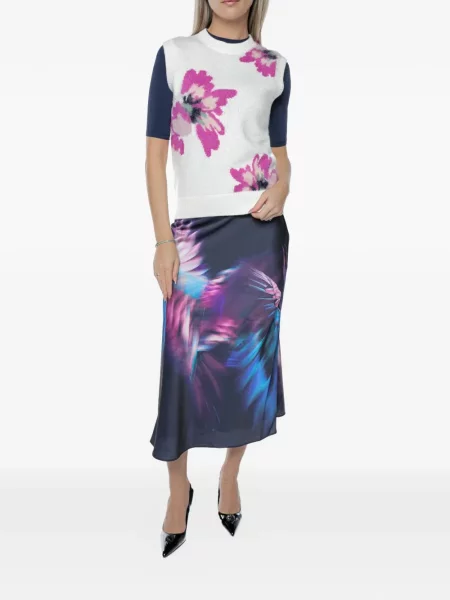 Top Ted Baker cu model floral tricotate alb