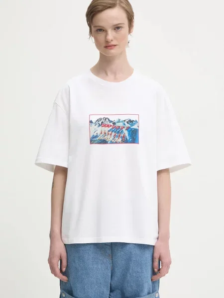 Fiorucci tricou din Winter Waterskiing Print Boxy alb