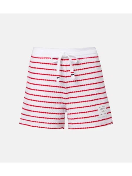 Pantaloni scurți Thom Browne cu dungi alb