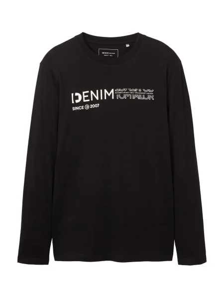 TOM TAILOR DENIM Tricou negru / alb