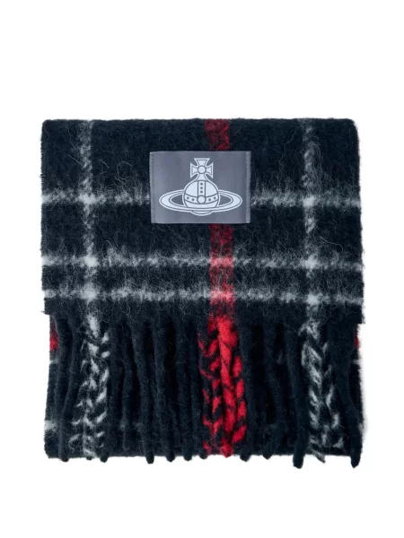 Fular Vivienne Westwood în carouri chunky negru