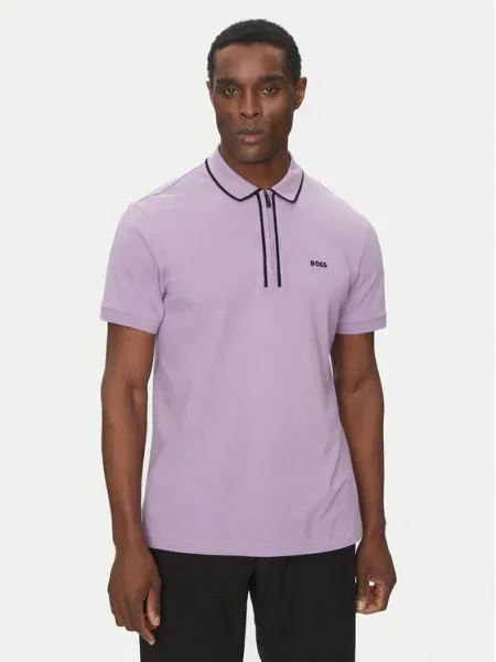 BOSS Tricou polo Philix Tape roz