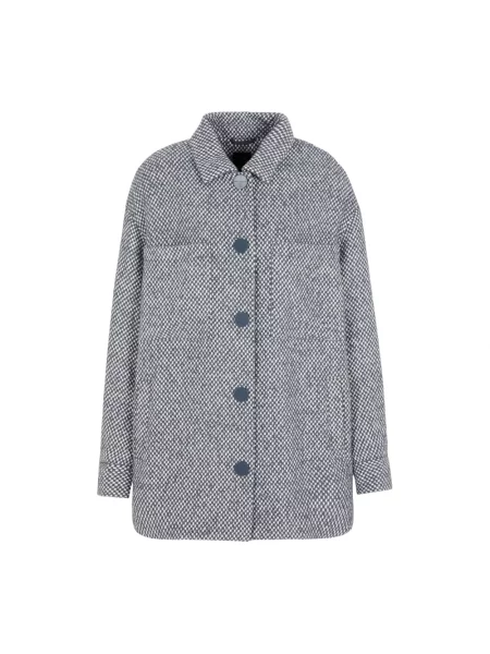 Krótka kurtka Armani Exchange w kratę szara
