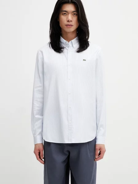 Lacoste cămașă pentru bărbați din alb