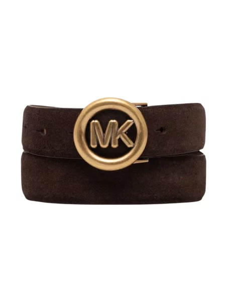 Pasek Michael Kors skórzany w paski brązowy