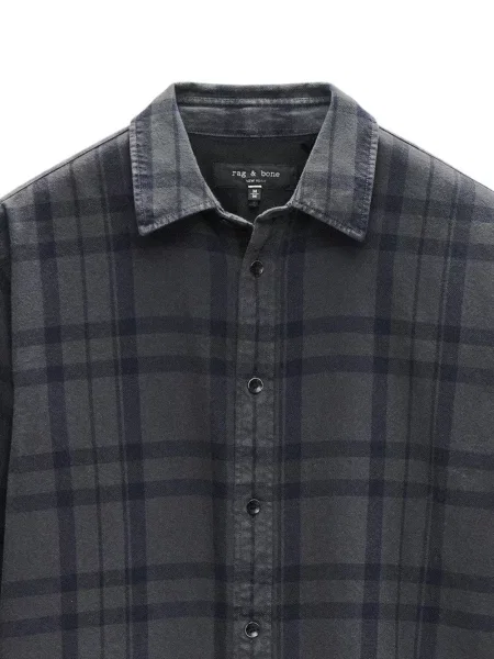 Cămașă Rag & Bone în carouri gri