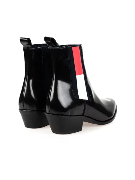 Botki Tommy Hilfiger skórzane czarne