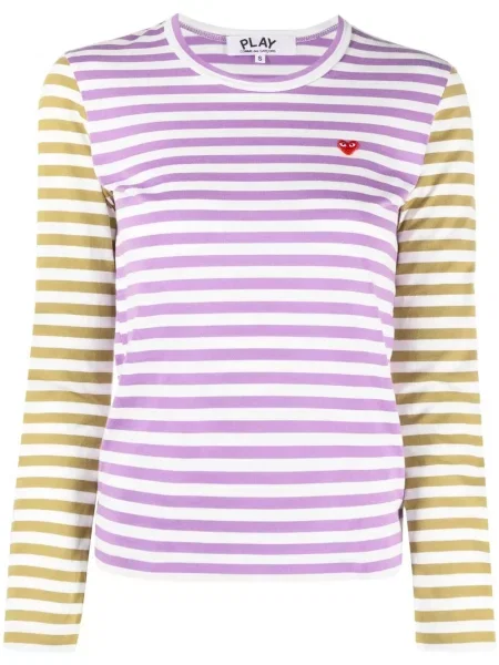 Tricou Comme Des Garcons Play cu motiv cu inimi violet