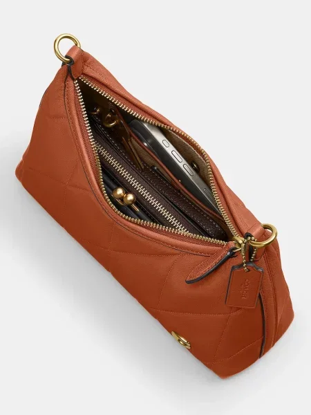 Кожаная стеганая сумка через плечо Coach