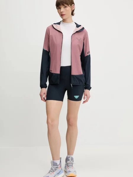 Dynafit szorty outdoorowe Sky granatowy gładkie high waist