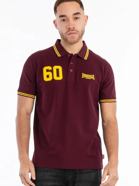 LONSDALE Póló Hellister / borvörös sárga