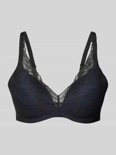 Biustonosz z fiszbinami i podszewką model ‘Body Makeup Illusion Lace’ Triumph czarny