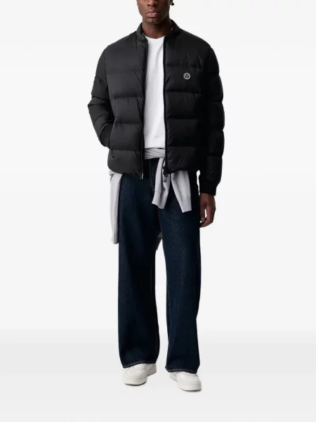 Ватиран яке Armani Exchange с автограф черно