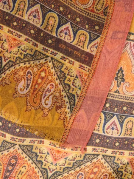 Κασκόλ Etro κασμίρ με σχέδιο paisley πορτοκαλί