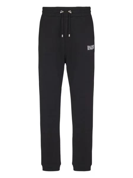 Pantaloni Balmain alergare cu autograf cu cordon negru