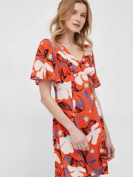 PS Paul Smith rochie mini evazati portocaliu