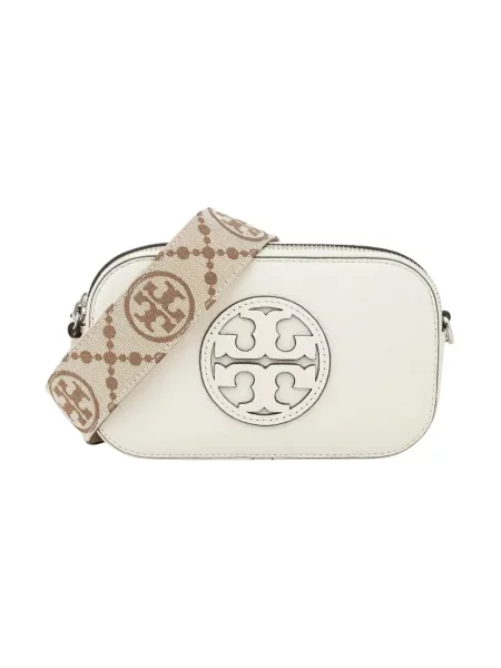 Torebka crossbody Tory Burch skórzana beżowa